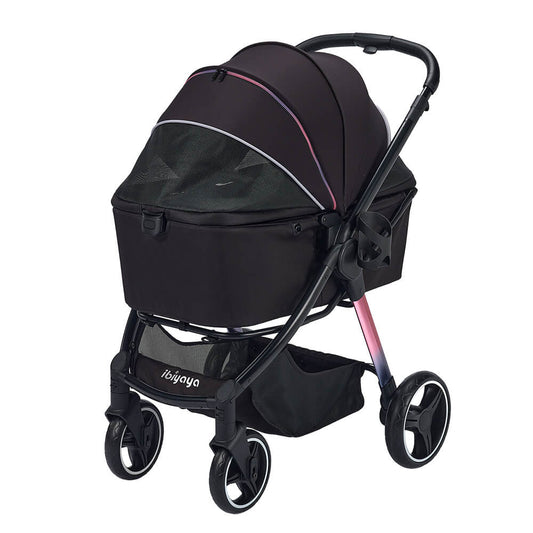 Ibiyaya Pet Stroller | Ibiyaya Retro Luxe Pet Stroller 2.0 Prism Black