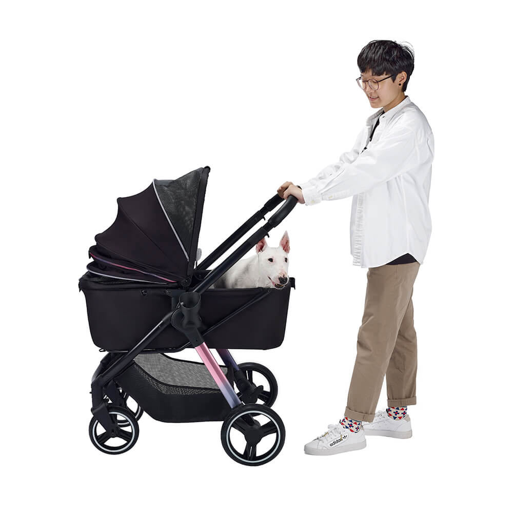 Ibiyaya Pet Stroller | Ibiyaya Retro Luxe Pet Stroller 2.0 Prism Black 1