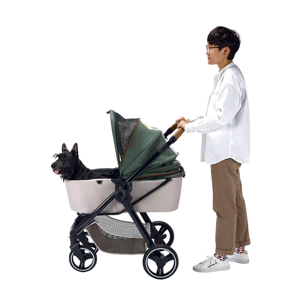 Ibiyaya Retro Luxe Pet Stroller 2.0 - Soft Sage | Ibiyaya Pet Stroller 1