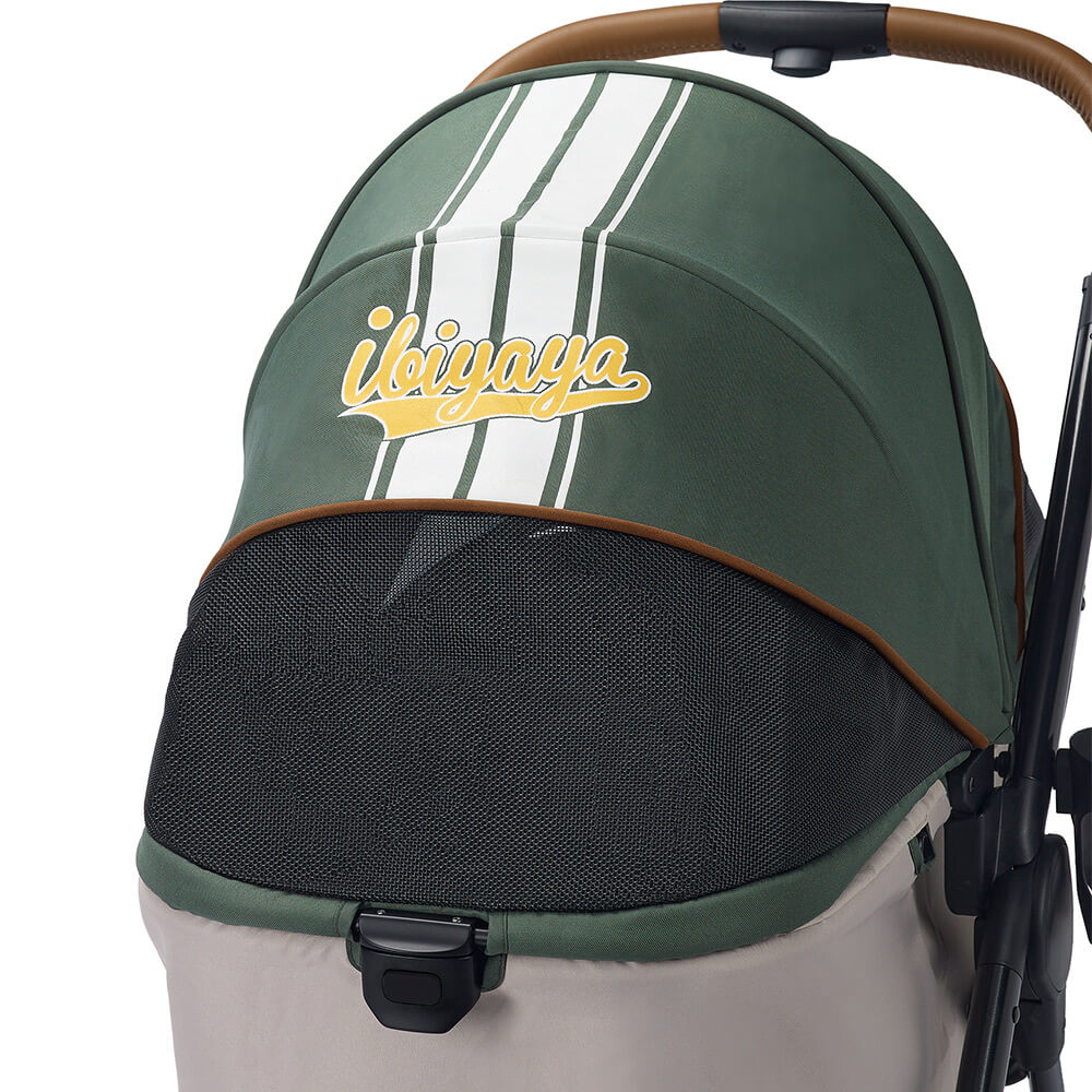 Ibiyaya Retro Luxe Pet Stroller 2.0 - Soft Sage | Ibiyaya Pet Stroller 3