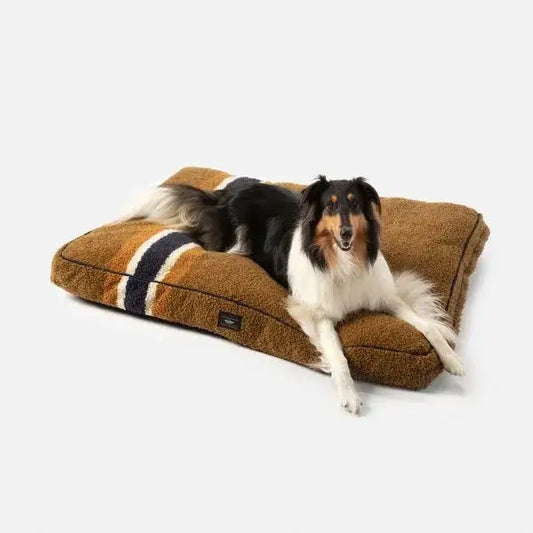 Shinola Dog Bed | Shinola Stripe Napper Pillow Dog Bed - Brown 1