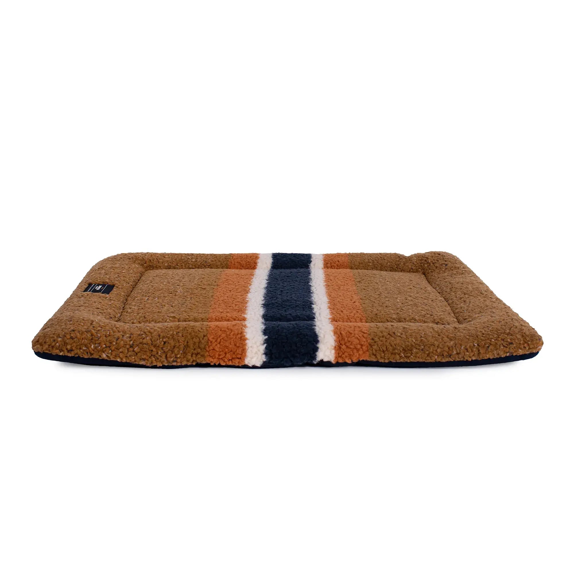 Shinola Dog Bed | Shinola Stripe Comfort Cushion Brown Dog Crate Mat