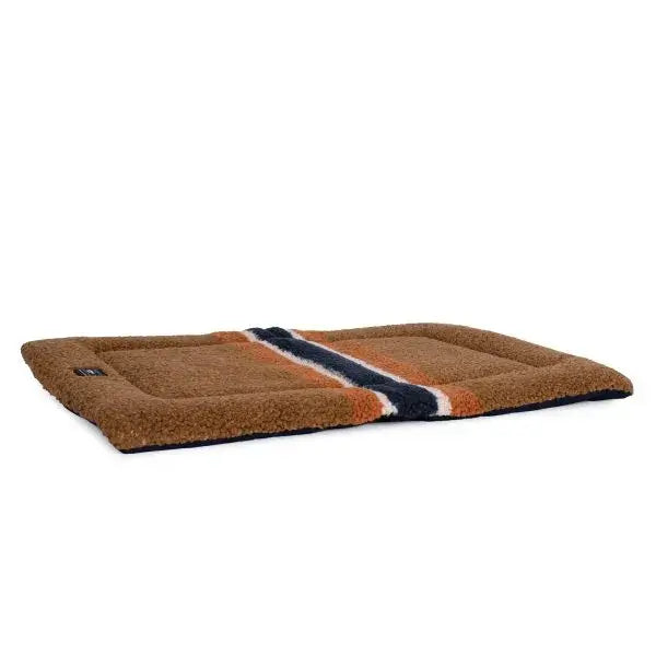 Shinola Dog Bed | Shinola Stripe Comfort Cushion Brown Dog Crate Mat 4