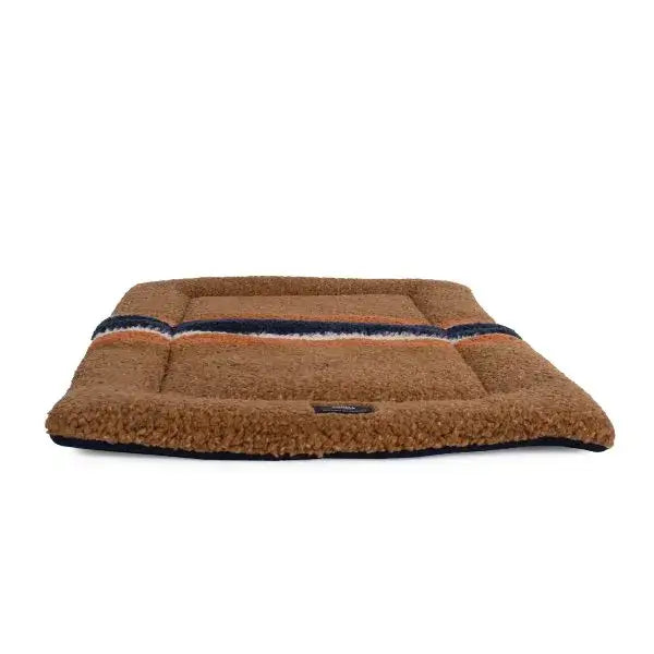 Shinola Dog Bed | Shinola Stripe Comfort Cushion Brown Dog Crate Mat 5