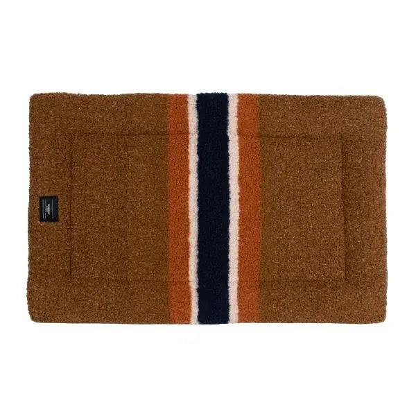 Shinola Dog Bed | Shinola Stripe Comfort Cushion Brown Dog Crate Mat 6