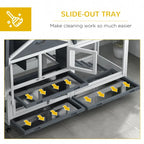 PawHut 65" Wooden Rabbit Hutch - Indoor/Outdoor - Gray - A Bunny Good Time