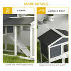 PawHut Wooden Outdoor Rabbit Hutch with Enclosed Run-Details