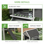 PawHut Wooden 137" Large Chicken Coop - Gray (fits 8-10 Chickens) 4