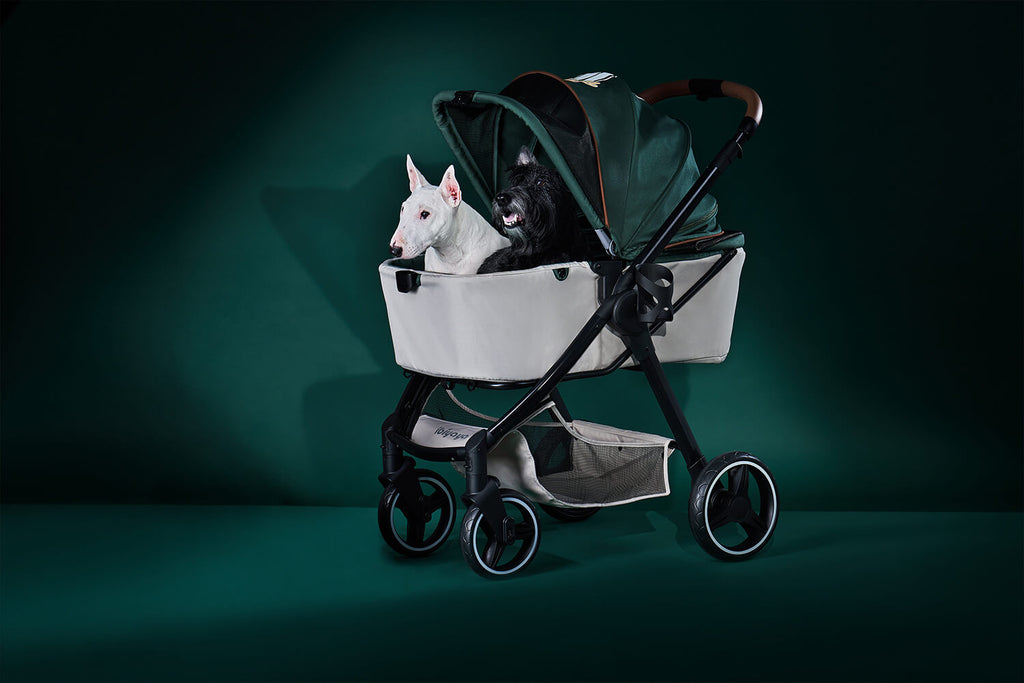 Ibiyaya Retro Luxe Pet Stroller 2.0 - Soft Sage | Ibiyaya Pet Stroller 2