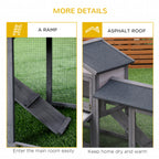 PawHut 58" Outdoor Rabbit Hutch Dark Grey 6
