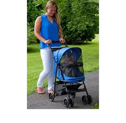 Pet Gear Happy Trails No Zip Stroller featuring easy locking latch and no zipper for hassle-free access. Pet Gear Stroller 6