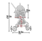 Pet Gear Strollers -View 360 Pet Stroller 3-in-1 Travel System Dimensions