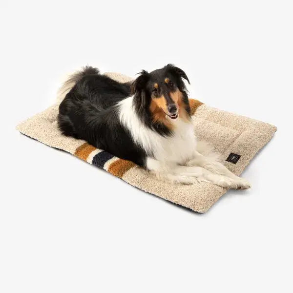 Shinola Dog Bed | Shinola Stripe Comfort Cushion Oatmeal Dog Crate Mat 2