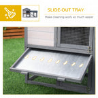 PawHut 58" Outdoor Rabbit Hutch Dark Grey 5