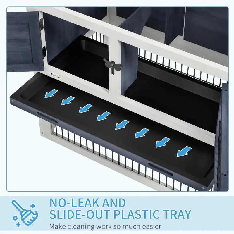 Outdoor Rabbit Hutch- PawHut 59" Wooden Indoor/Outdoor Rabbit Cage 4