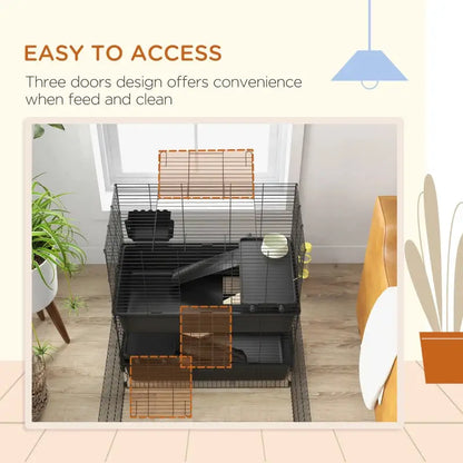 PawHut Guinea Pig Cage with Accessories | Small Rabbit Cage - A Bunny ...