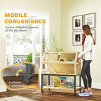 PawHut Large Hamster Cage on Wheels w/ Storage Shelf for Hamster or Mouse 4