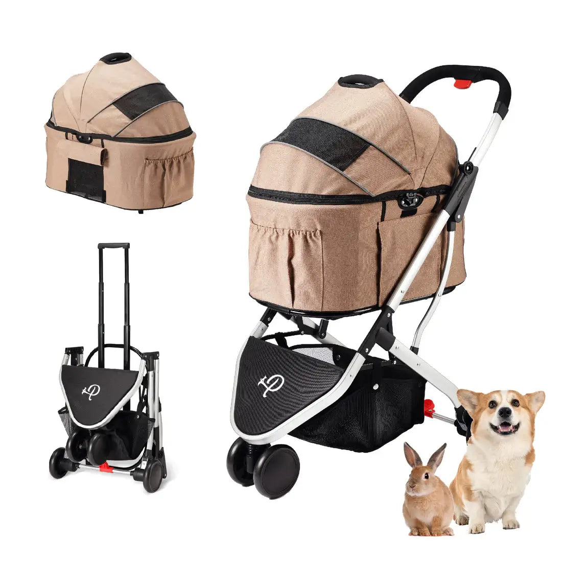 Cat Stroller and Carrier- Petique Newport Pet Stroller-Rabbit Stroller Dog Stroller 1