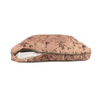 pendleton dog bed in pink floral pattern with removable washable cover, indoor/outdoor use