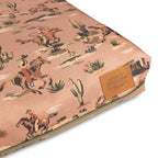 Pendleton dog bed with Western cowboy print, water and UV-resistant fabric, removable washable cover