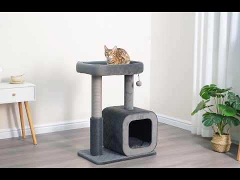 Catry Eclipse 2-Level Modern Small Cat Tree with Condo | Cat Tower