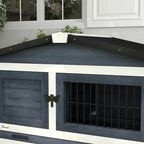 Outdoor Rabbit Hutch- PawHut 59" Wooden Indoor/Outdoor Rabbit Cage 6